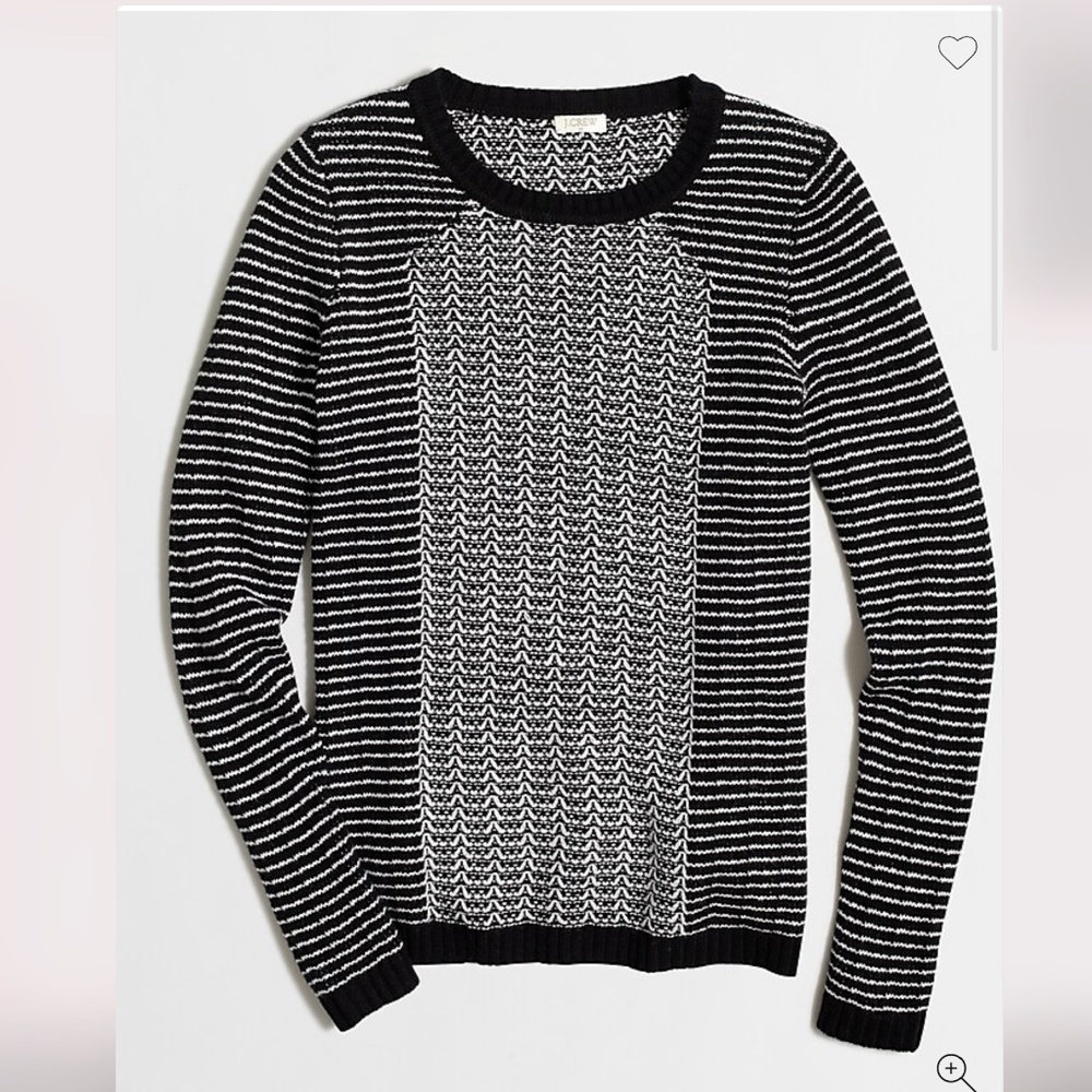 J. Crew Striped chevron-stitch sweater